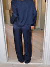 Callie satin bukser - Navy