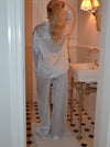Sabine satin pyjamasbukser - Lyseblå