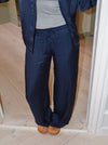 Callie satin bukser - Navy