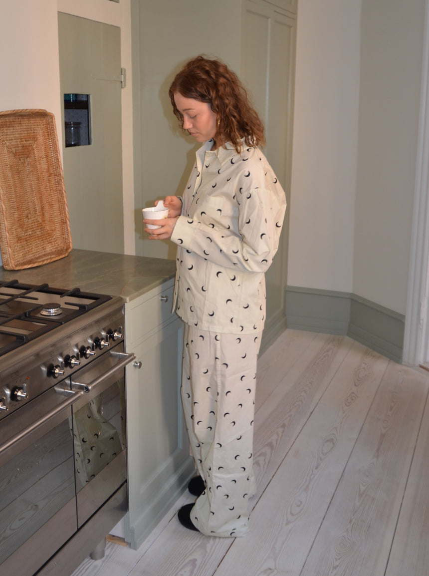 Kyla pyjamasbukser med halvmåner - Beige