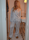 Sabine satin pyjamasbukser - Lyseblå