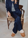Callie satin bukser - Navy