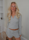 Bianca pyjamasbluse i rib - Grå