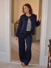Callie satin bukser - Navy