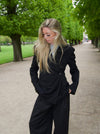 Hulda figursyet blazer - Sort