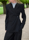 Hulda figursyet blazer - Sort
