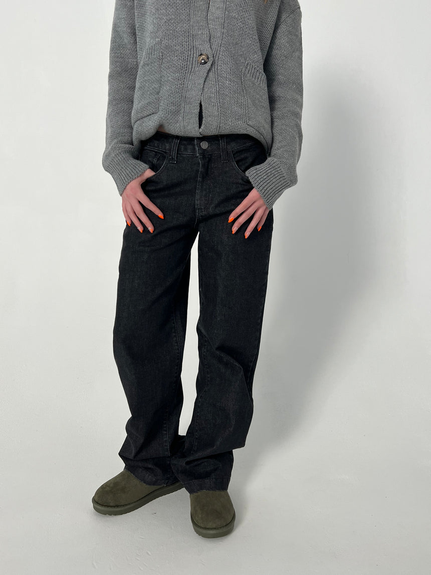 Nuna lavtaljede jeans - Sort