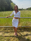 Shay pointelle nederdel - Hvid
