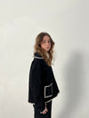 Dorothy bluse med hvide syninger - Sort