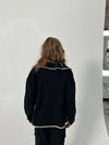 Dorothy bluse med hvide syninger - Sort