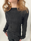 Ophelie bluse med mønster - Sort