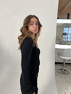 Ophelie bluse med mønster - Sort