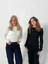 Ophelie bluse med mønster - Hvid