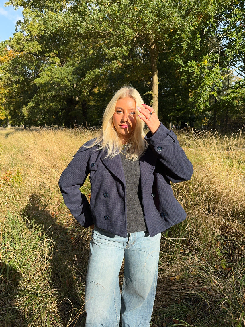 Marigona kort frakke - Navy