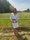 Shay pointelle nederdel - Hvid