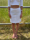 Shay pointelle nederdel - Hvid