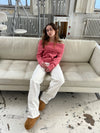 Theresa off-shoulder strik - Pink