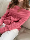 Theresa off-shoulder strik - Pink