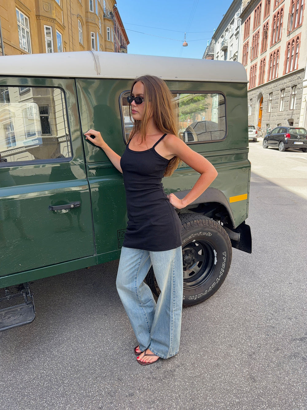 Janna minikjole i rib - sort