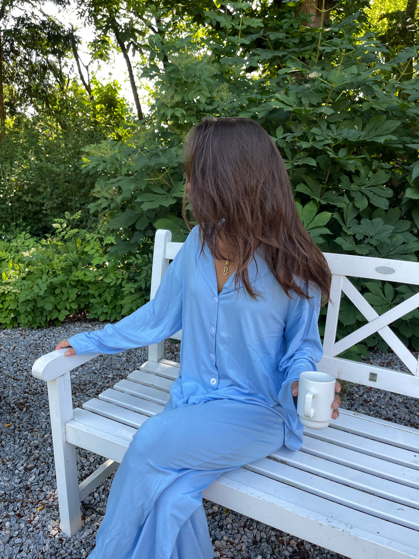 Laura pyjamasskjorte - Lyseblå