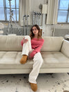 Theresa off-shoulder strik - Pink