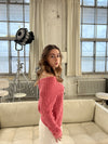 Theresa off-shoulder strik - Pink