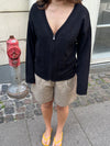 Madison cardigan med lynlås - Sort