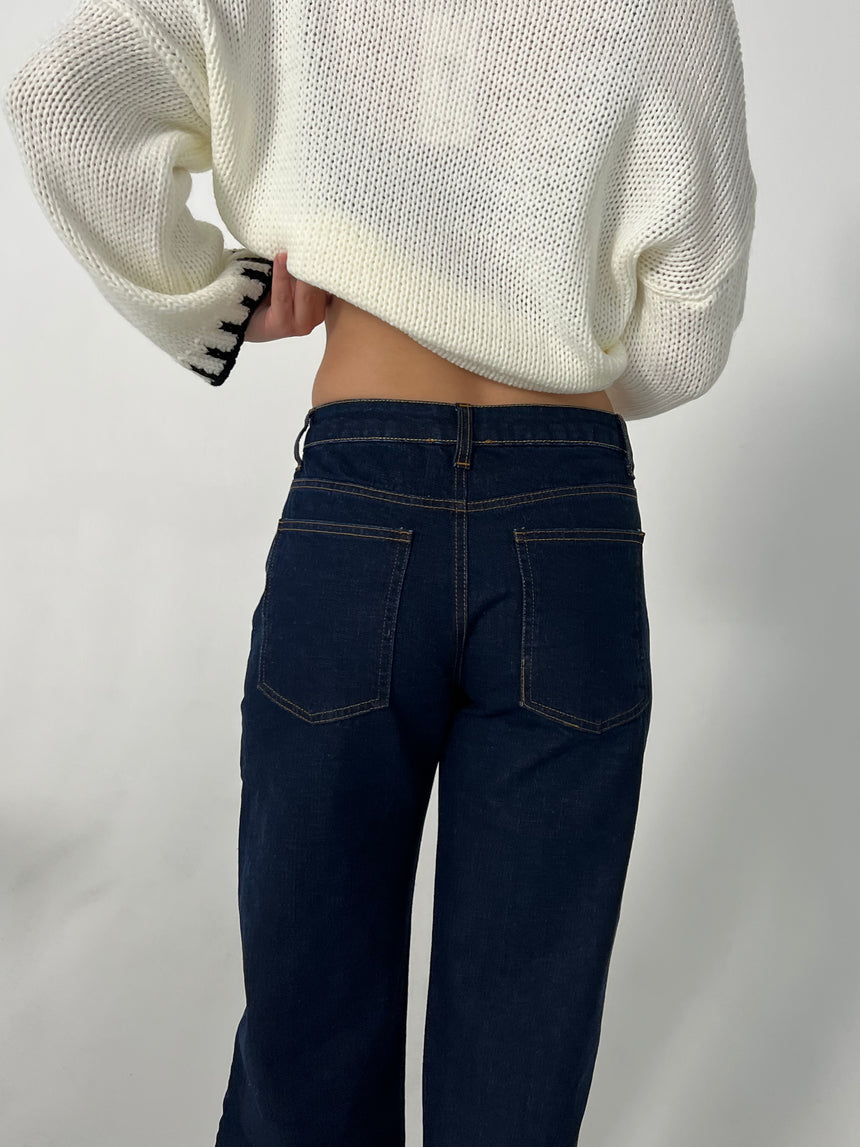 Nuna lavtaljede jeans - Mørk denim
