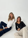 Denisi satin bluse - Sort