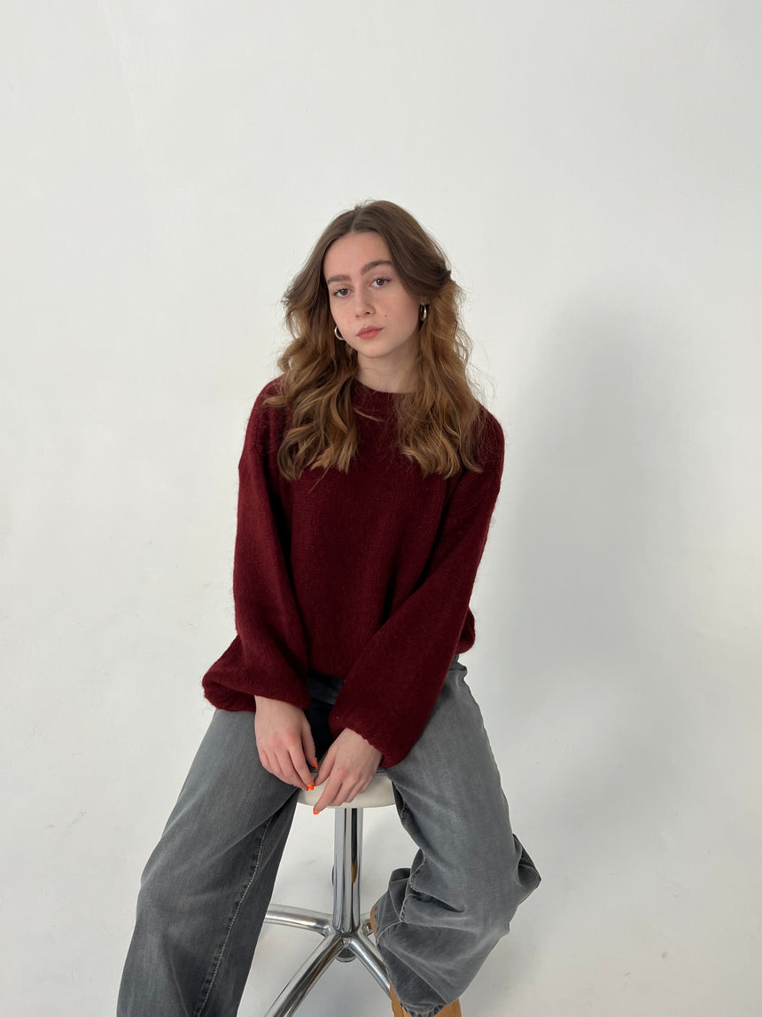 Miti Striktrøje - Bordeaux rød