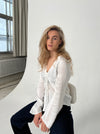 Denisi satin bluse - Hvid