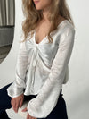 Denisi satin bluse - Hvid
