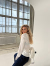 Denisi satin bluse - Hvid