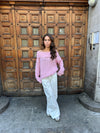 Elinor off shoulder strik - Lyserød