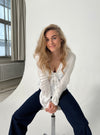 Denisi satin bluse - Hvid