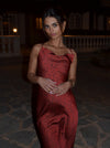 Charline satin kjole - Rød