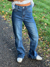 Edelina flare jeans  - Blå denim