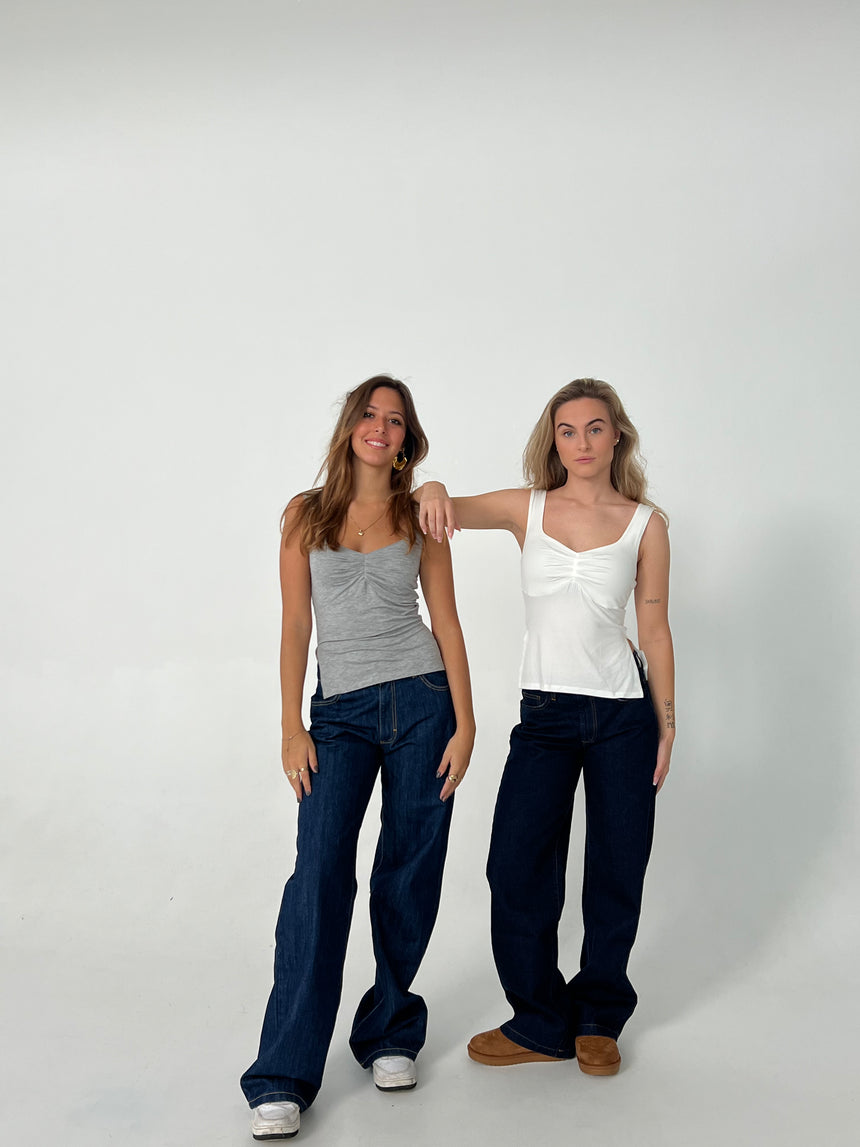 Nuna lavtaljede jeans - Mørk denim