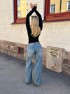 Samara low waisted jeans - Blå denim