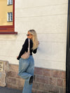 Samara low waisted jeans - Blå denim
