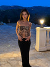 Zita bandeau mesh top - Leopard