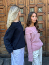 Elinor off shoulder strik - Lyserød