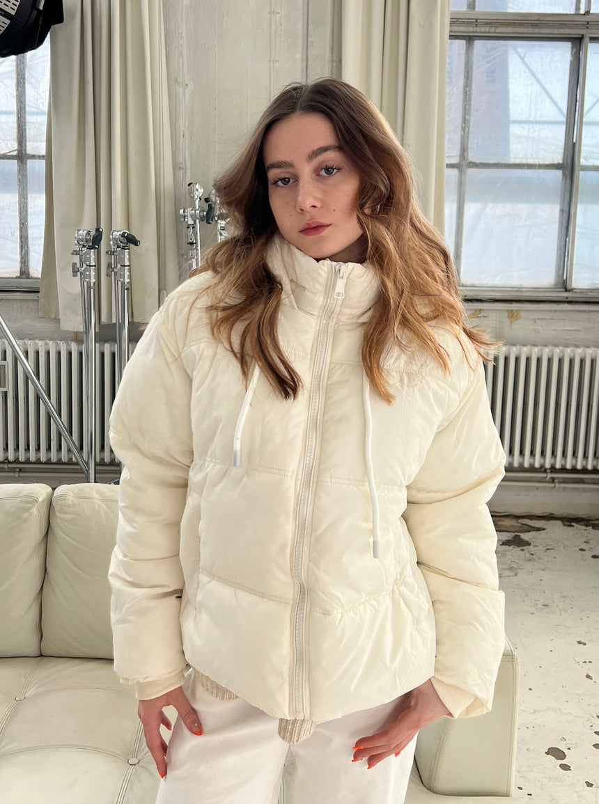 Damla puffer jakke - Hvid