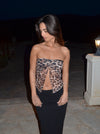 Zita bandeau mesh top - Leopard