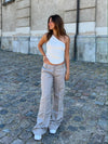 Herringbone bukser - Brun/hvid