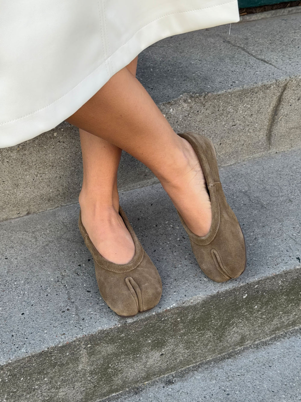 Tonia split toe ballerina - Kaki