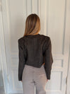 Renata asymetrisk blazer - Mørkebrun