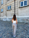 Herringbone bukser - Brun/hvid