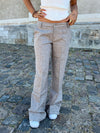 Herringbone bukser - Brun/hvid