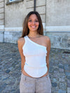 Ariel one-shoulder top - hvid